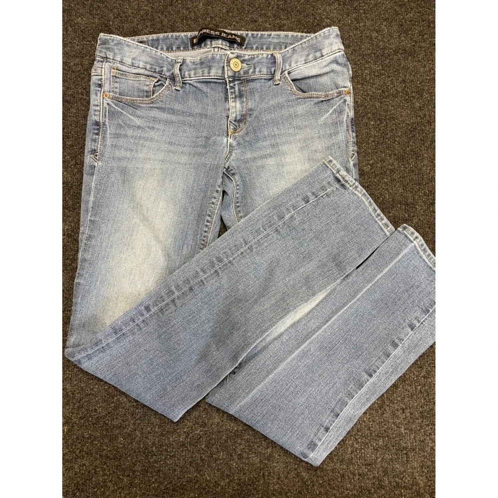 Express Jeans Stella Skinny Low Rise Light Wash Denim Size 6L Long Inseam